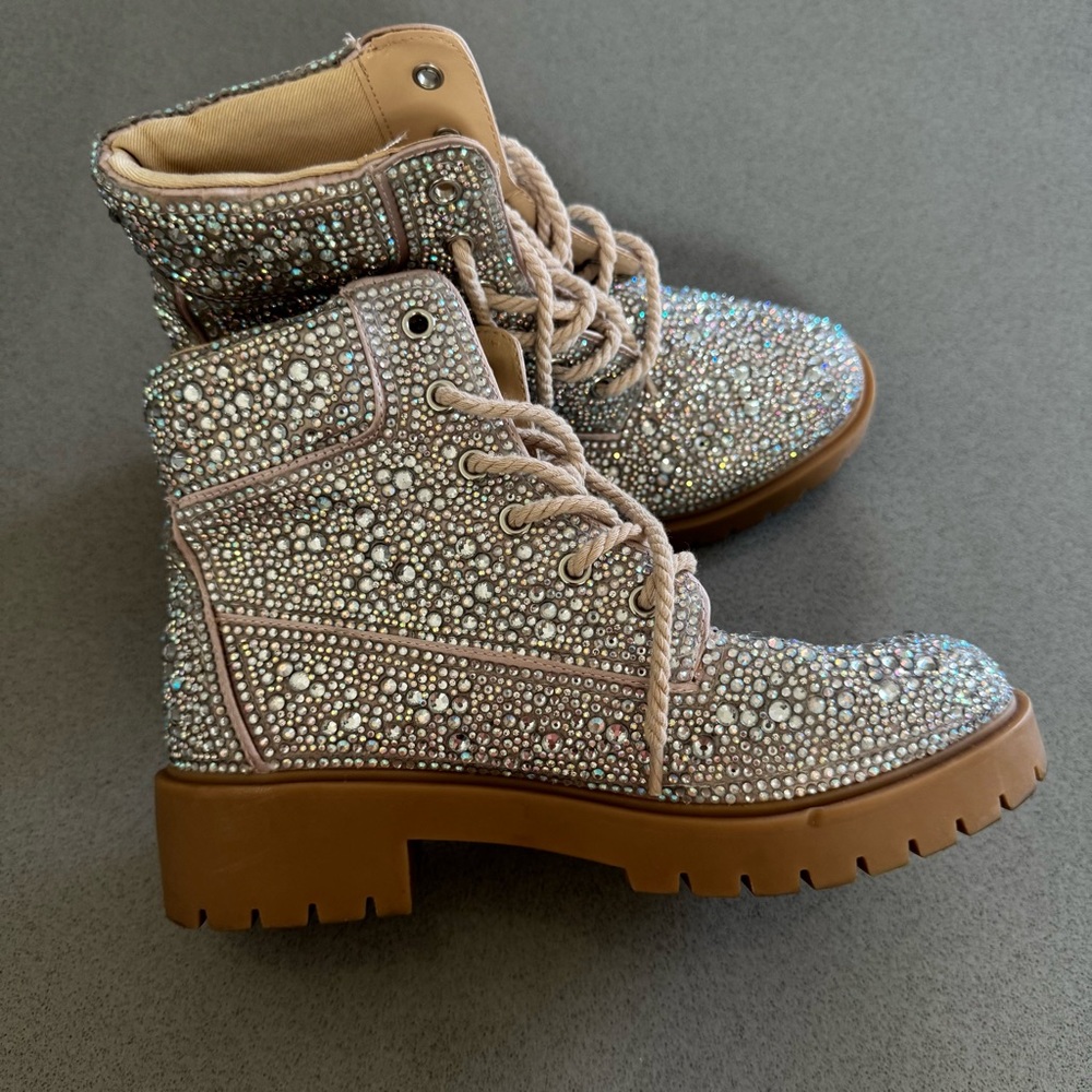 Betsey Johnson Rhinestone Combat Boots - Picture 10 of 10